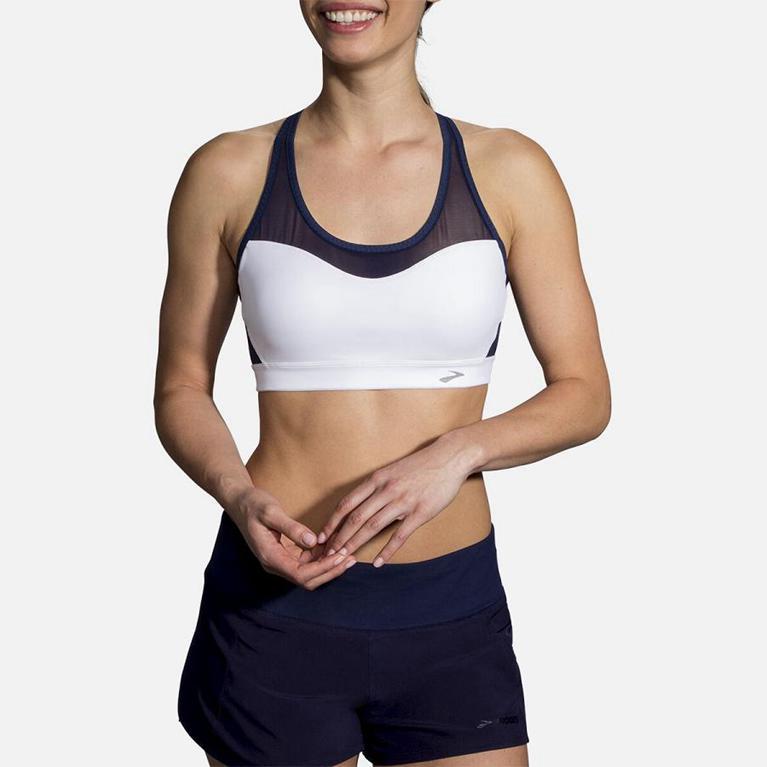 Brooks Women's FastForward Crossback Running Bra - White (GJWY93518)